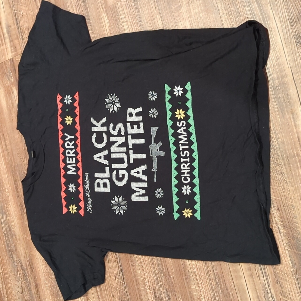🎄Men's XXL black guns matter Christmas shirt🎁🎄